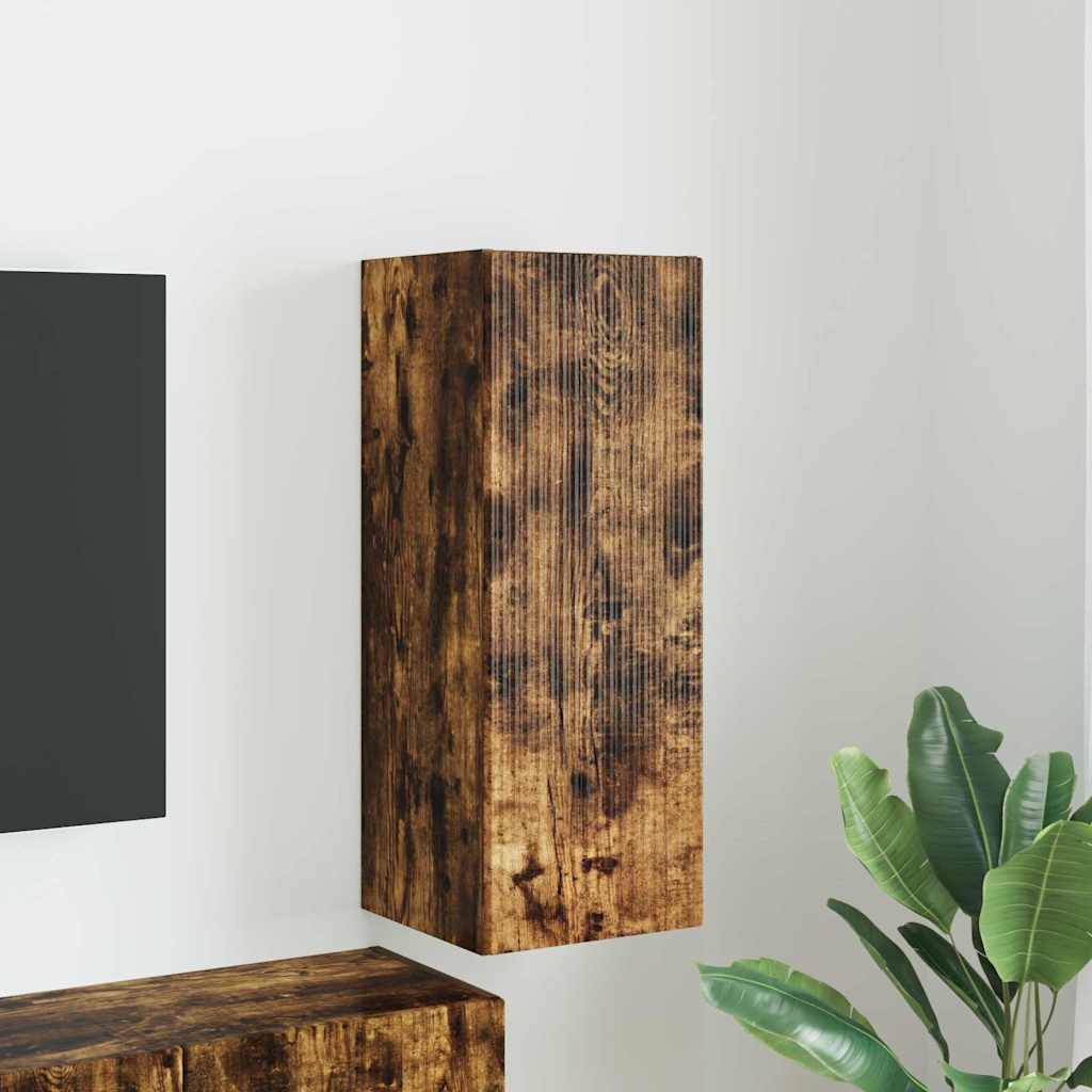 vidaXL TV Wall Cabinet 30 x 31 x 80 cm Smoked Oak Engineered Wood 1