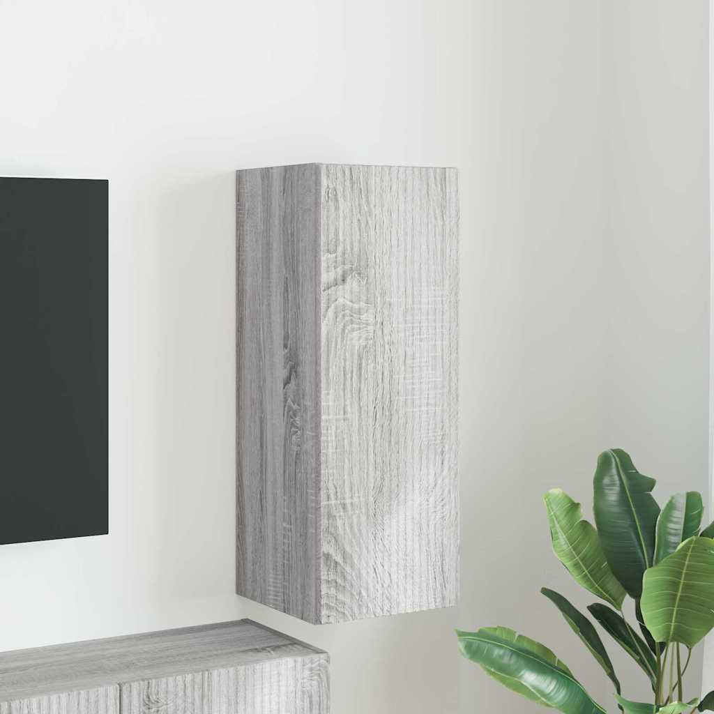vidaXL TV Wall Cabinet 30 x 31 x 80 cm Grey Sonoma Engineered Wood 1