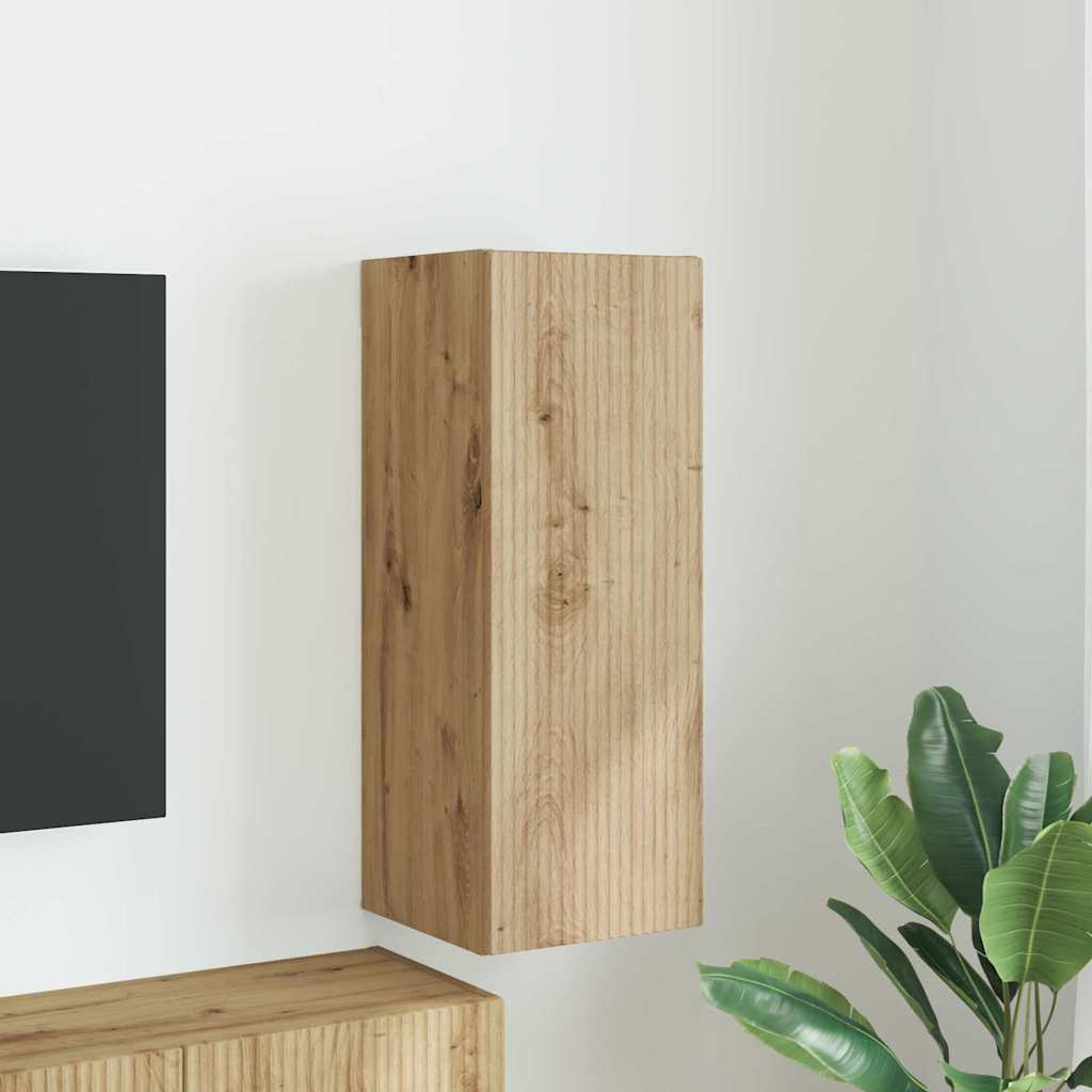 vidaXL TV Wall Cabinet 30 x 31 x 80 cm Artisian Oak Engineered Wood 1