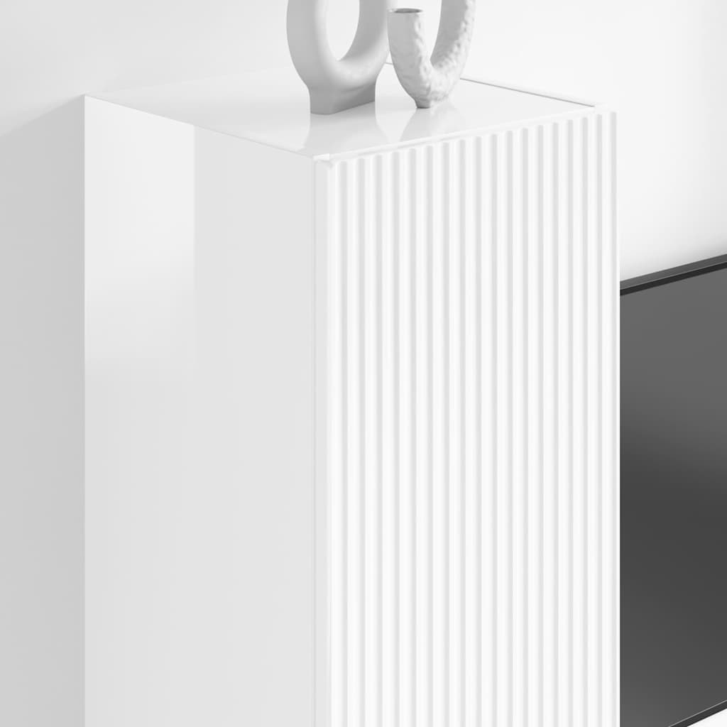 vidaXL TV Wall Cabinet 30 x 31 x 100 cm Gloss White Engineered Wood 4