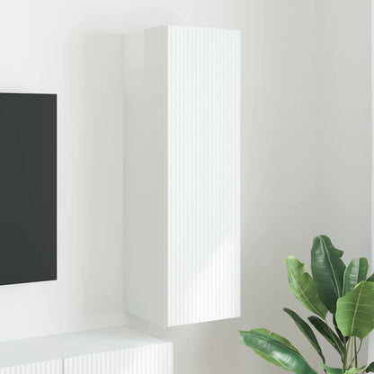 vidaXL TV Wall Cabinet 30 x 31 x 100 cm Gloss White Engineered Wood 1
