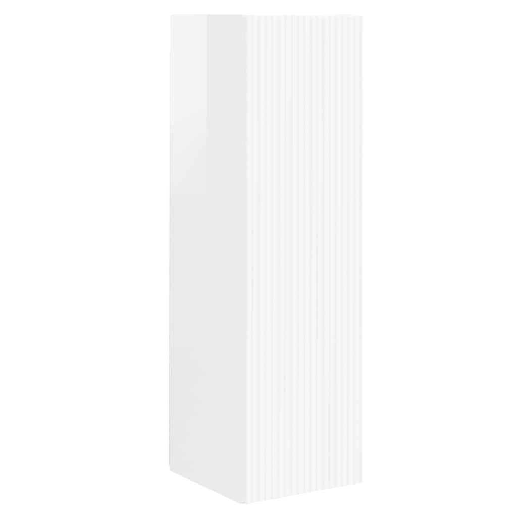 vidaXL TV Wall Cabinet 30 x 31 x 100 cm Gloss White Engineered Wood 2
