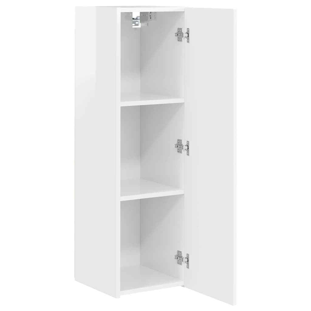 vidaXL TV Wall Cabinet 30 x 31 x 100 cm Gloss White Engineered Wood 5