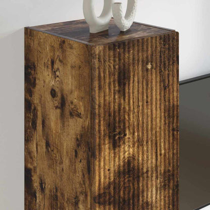 vidaXL TV Wall Cabinet 30 x 31 x 100 cm Smoked Oak Engineered Wood 4
