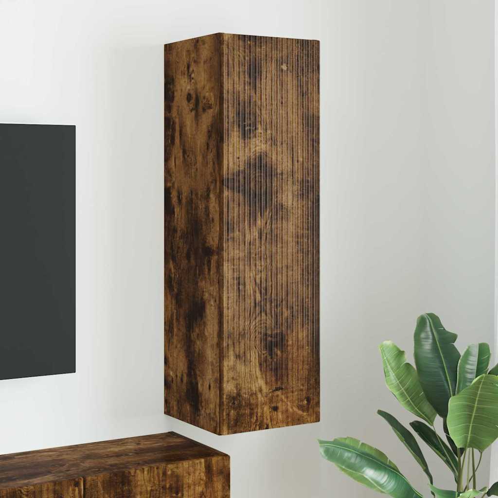 vidaXL TV Wall Cabinet 30 x 31 x 100 cm Smoked Oak Engineered Wood 1