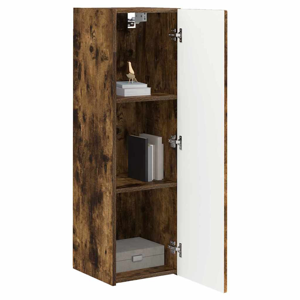 vidaXL TV Wall Cabinet 30 x 31 x 100 cm Smoked Oak Engineered Wood 3