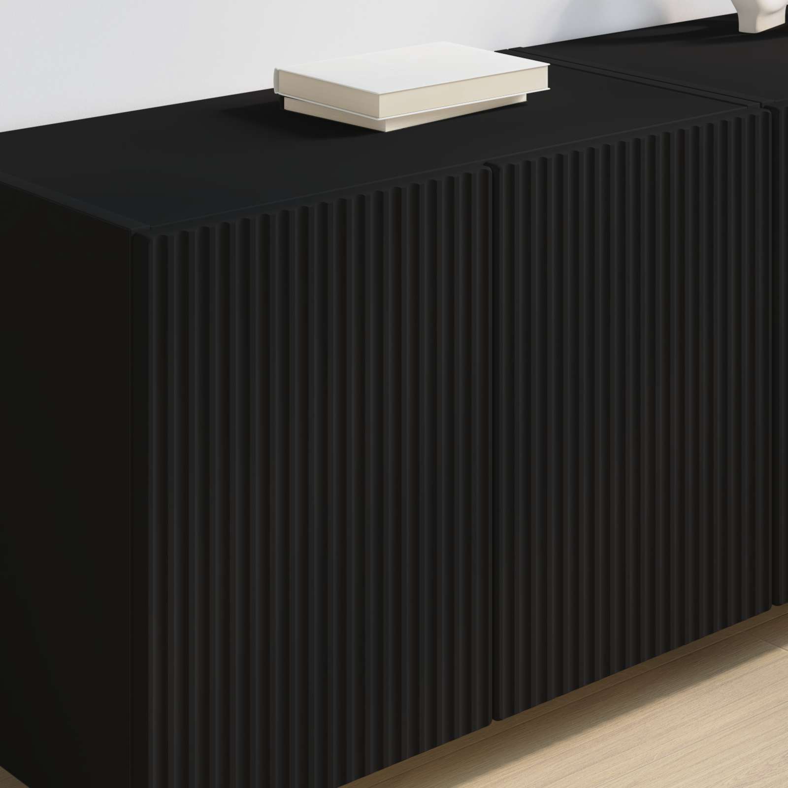 vidaXL TV Wall Cabinet 59.5 x 31 x 40 cm Black Engineered Wood 4