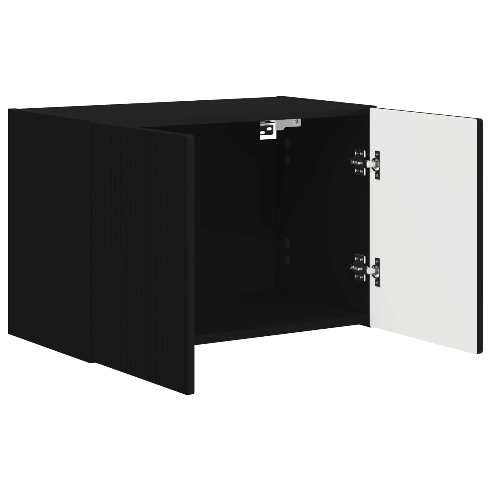 vidaXL TV Wall Cabinet 59.5 x 31 x 40 cm Black Engineered Wood 5