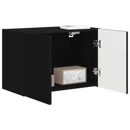 vidaXL TV Wall Cabinet 59.5 x 31 x 40 cm Black Engineered Wood 3