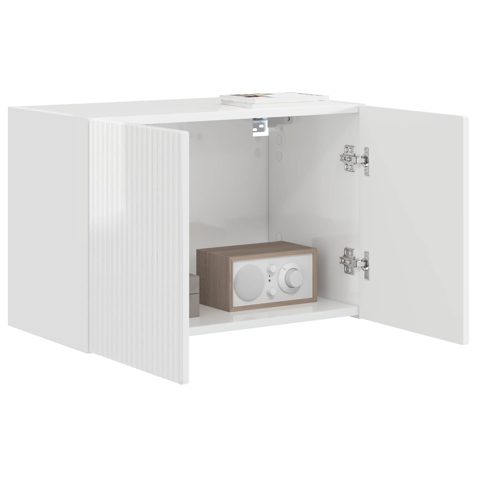 vidaXL TV Wall Cabinet 59.5 x 31 x 40 cm High Gloss White 3