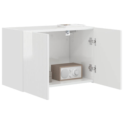 vidaXL TV Wall Cabinet 59.5 x 31 x 40 cm High Gloss White 3
