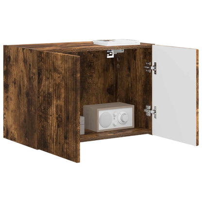 vidaXL TV Wall Cabinet 59.5 x 31 x 40 cm Smoked Oak Engineered Wood 3