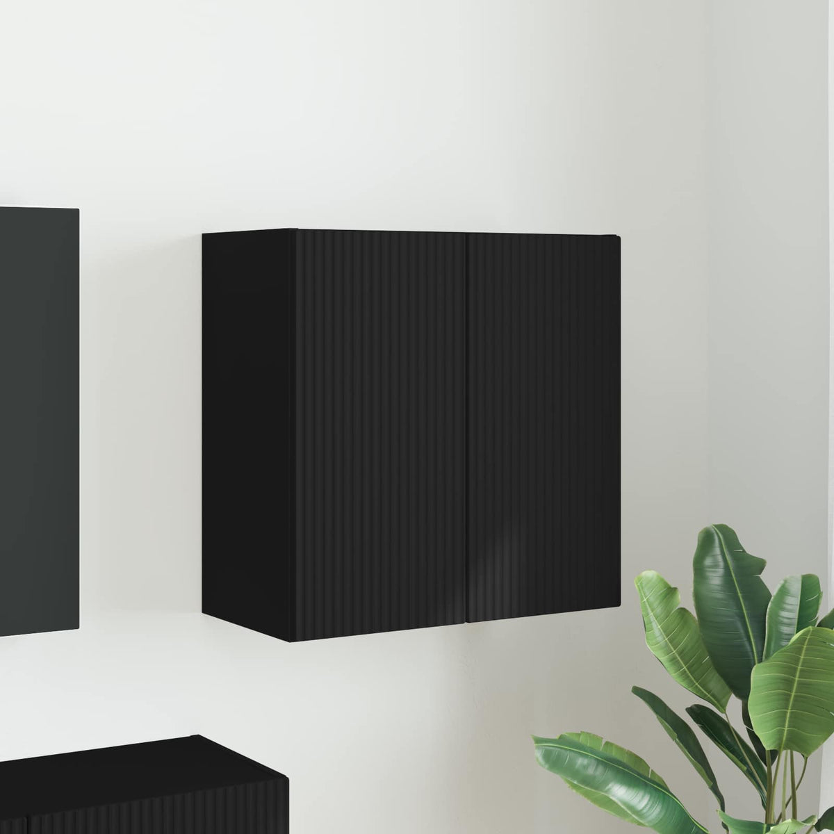 TV Wall Cabinet Engineered Wood 1 59.5 x 31 x 60 cm Black