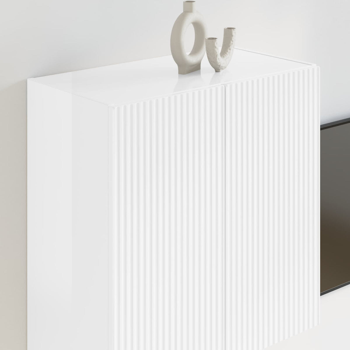vidaXL TV Wall Cabinet 59.5 x 31 x 60 cm High Gloss White 4