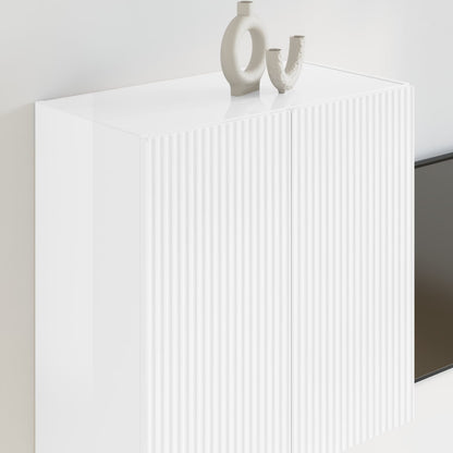 vidaXL TV Wall Cabinet 59.5 x 31 x 60 cm High Gloss White 4