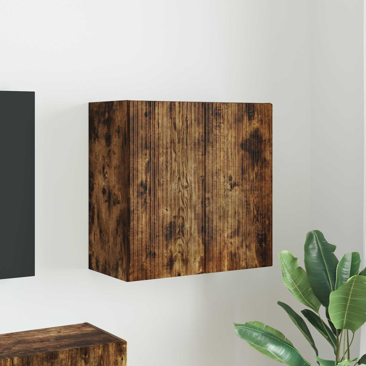 TV Wall Cabinet Engineered Wood 1 59.5 x 31 x 60 cm Smoked oak