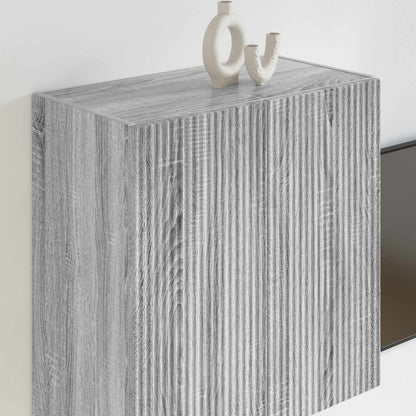 vidaXL TV Wall Cabinet 59.5 x 31 x 60 cm Grey Sonoma Engineered Wood 4