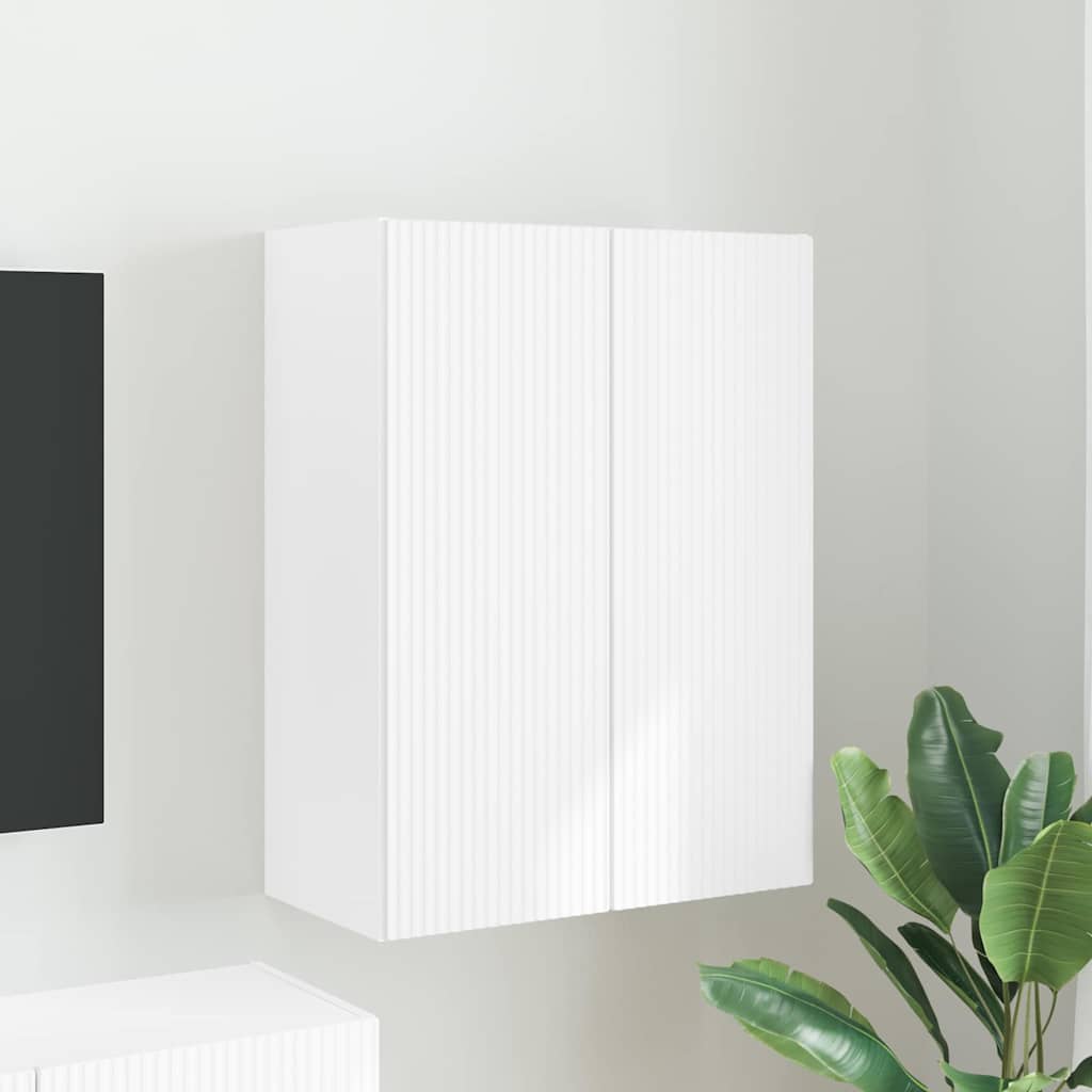 vidaXL TV Wall Cabinet 59.5 x 31 x 80 cm White Engineered Wood 1