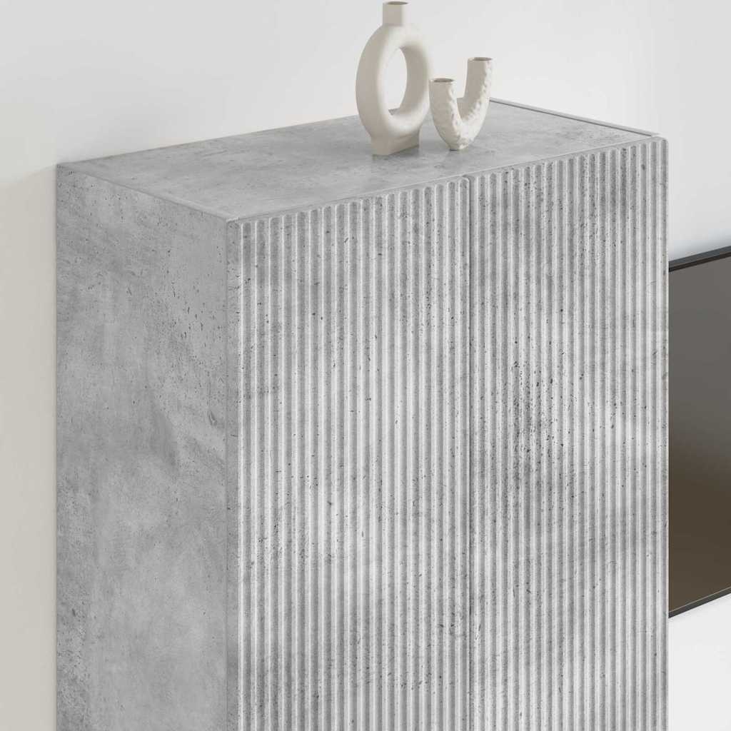 vidaXL TV Wall Cabinet 59.5 x 31 x 80 cm Concrete Grey Engineered Wood 4