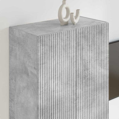 vidaXL TV Wall Cabinet 59.5 x 31 x 80 cm Concrete Grey Engineered Wood 4