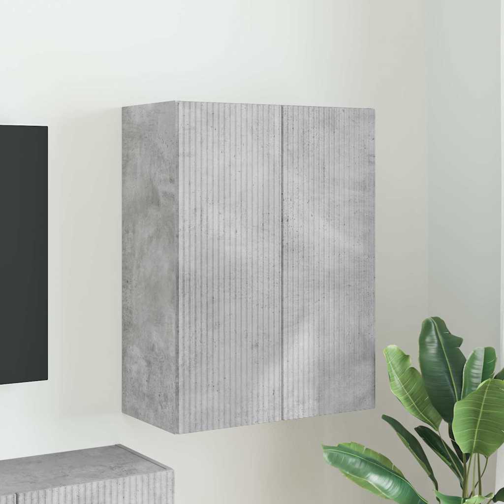 vidaXL TV Wall Cabinet 59.5 x 31 x 80 cm Concrete Grey Engineered Wood 1