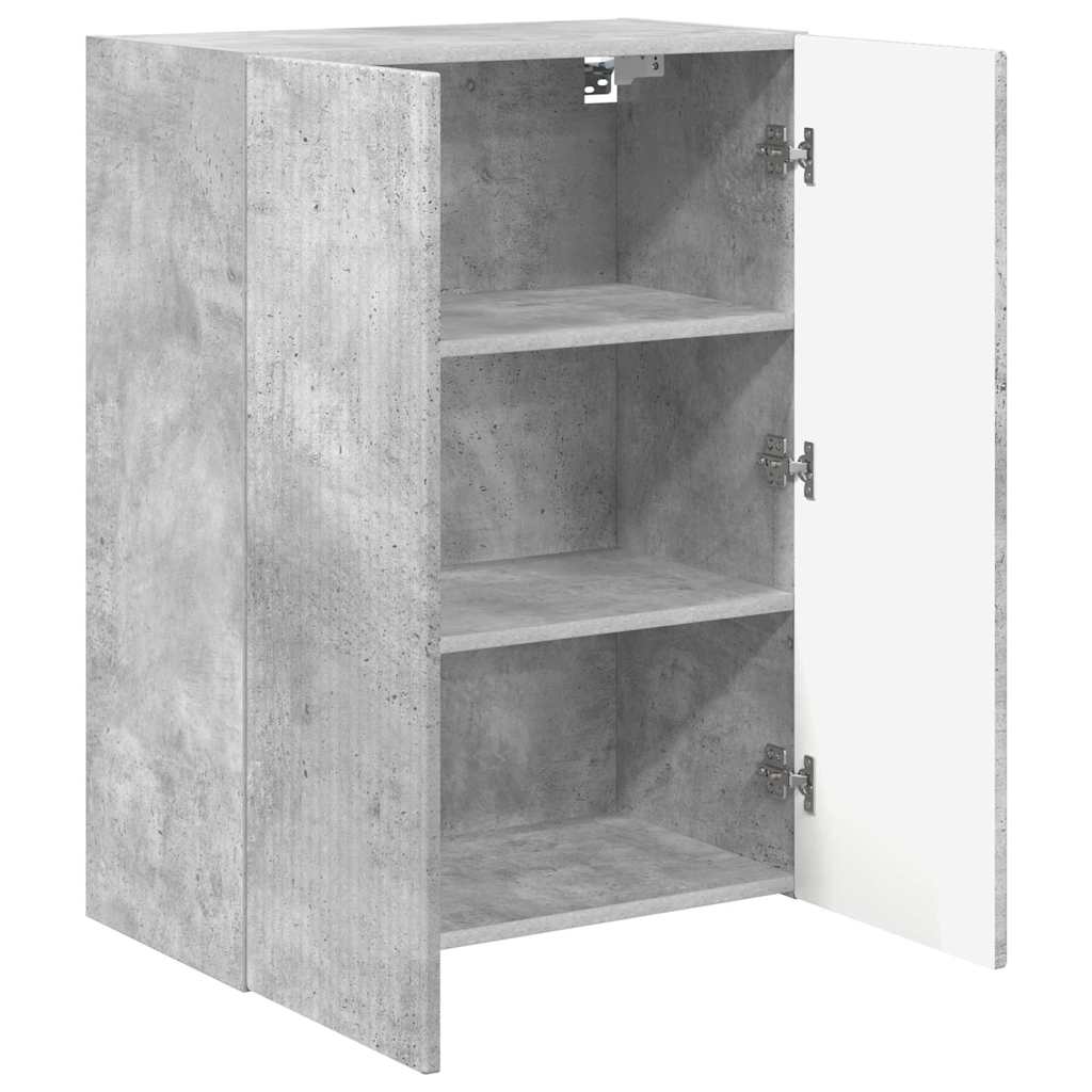 vidaXL TV Wall Cabinet 59.5 x 31 x 80 cm Concrete Grey Engineered Wood 5