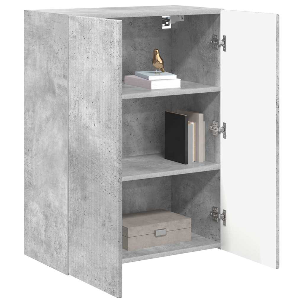 vidaXL TV Wall Cabinet 59.5 x 31 x 80 cm Concrete Grey Engineered Wood 3