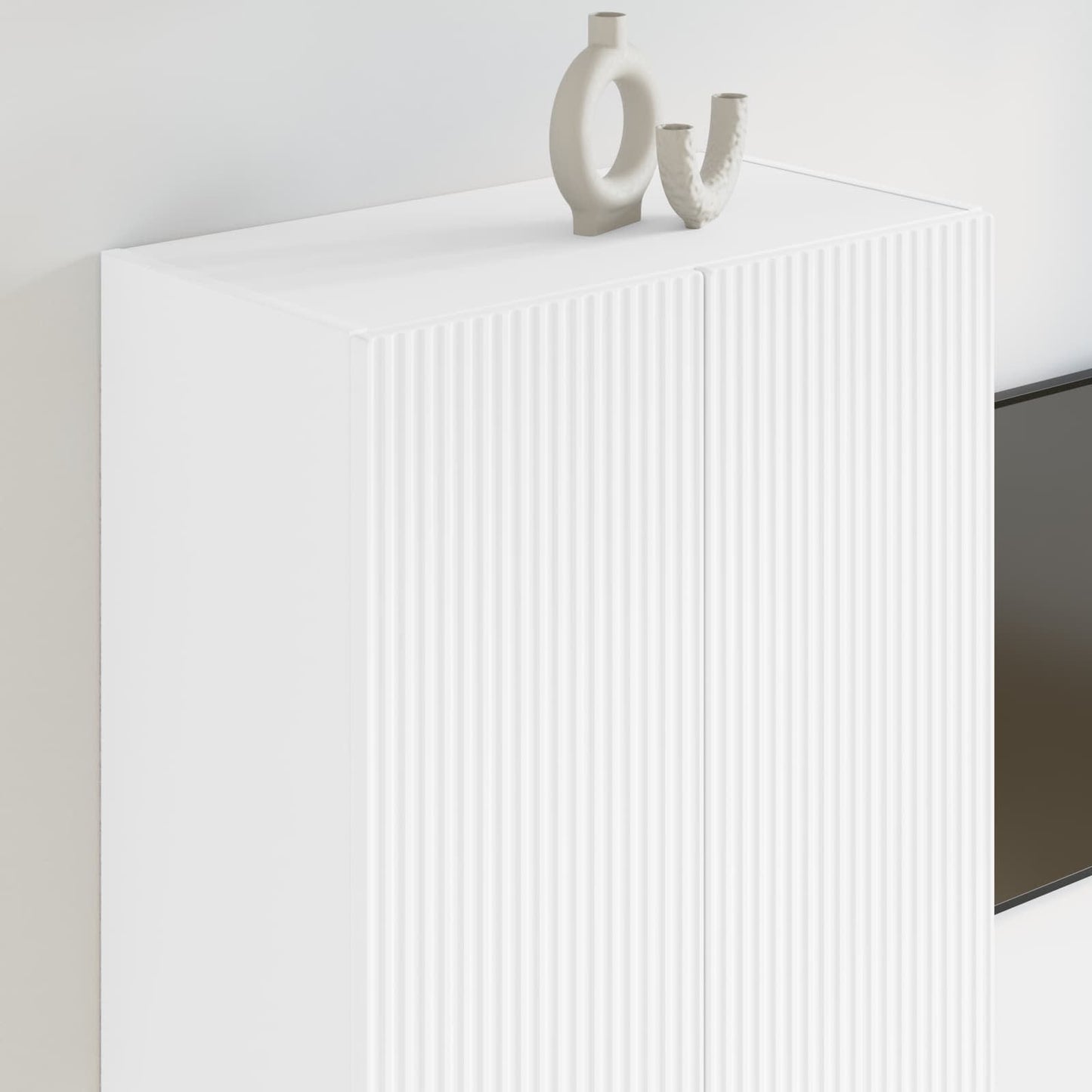 vidaXL TV Wall Cabinet 59.5 x 31 x 100 cm White Engineered Wood 4