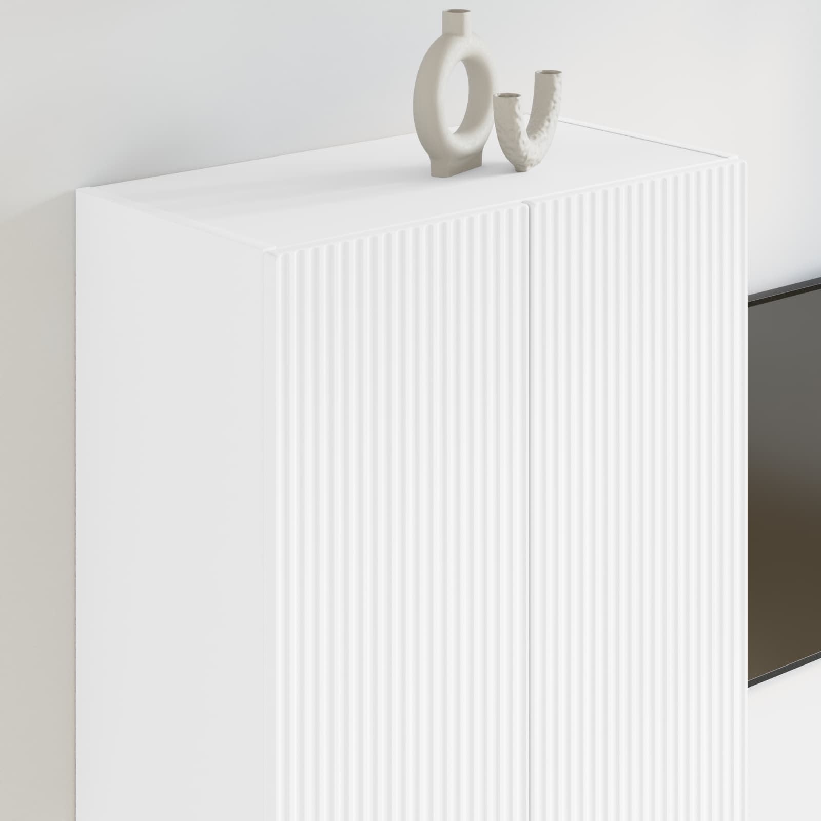 vidaXL TV Wall Cabinet 59.5 x 31 x 100 cm White Engineered Wood 4