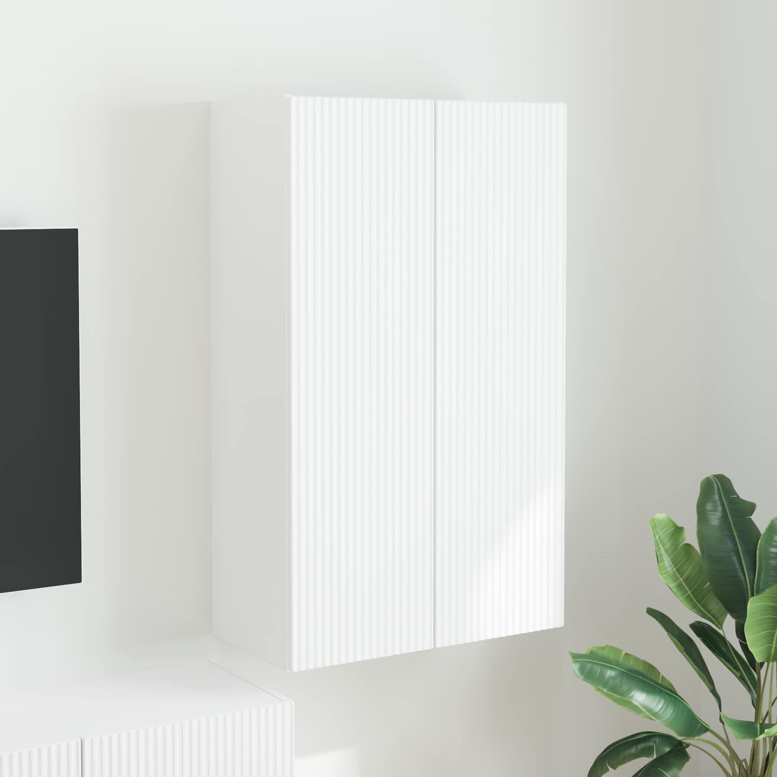 vidaXL TV Wall Cabinet 59.5 x 31 x 100 cm White Engineered Wood 1