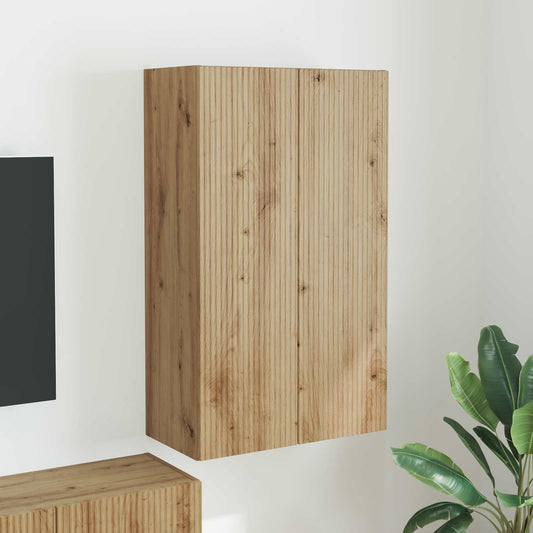 TV Wall Cabinet Engineered Wood 59.5 x 31 x 100 cm Artisan oak