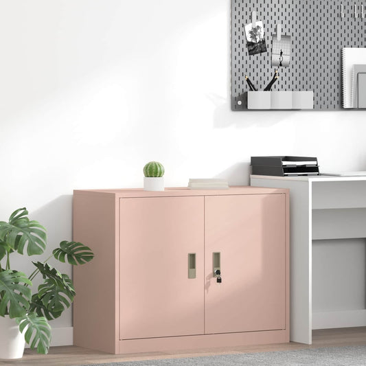 Storage Cabinet Steel Width 90 cm Pink 70 cm