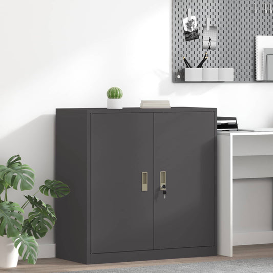 Storage Cabinet Steel Width 90 cm Black 90 cm