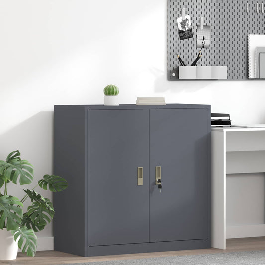 Storage Cabinet Steel Width 90 cm Anthracite 90 cm