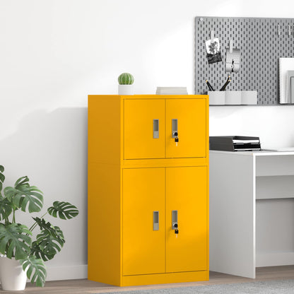 Storage Cabinet Steel Width 60 cm Mustard Yellow 40 cm