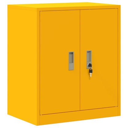 Storage Cabinet Steel Width 60 cm Mustard Yellow 70 cm