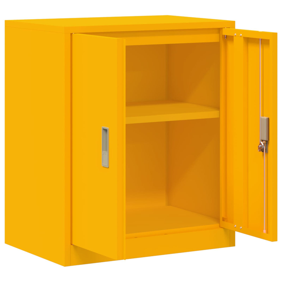 Storage Cabinet Steel Width 60 cm Mustard Yellow 70 cm