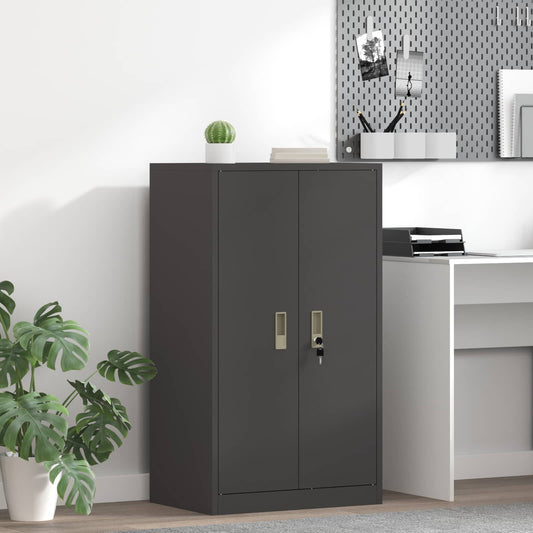 Storage Cabinet Steel Width 60 cm Black 105 cm