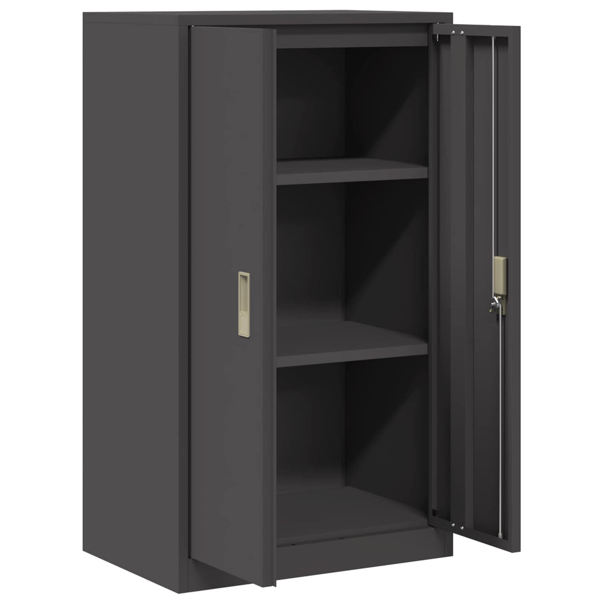 Storage Cabinet Steel Width 60 cm Black 105 cm