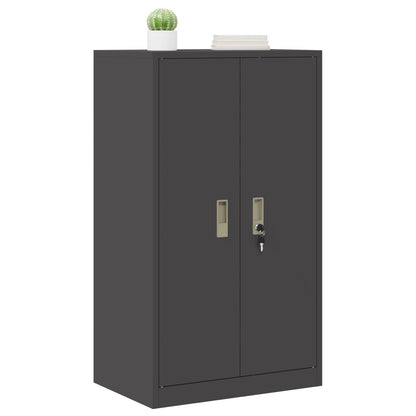 Storage Cabinet Steel Width 60 cm Black 105 cm