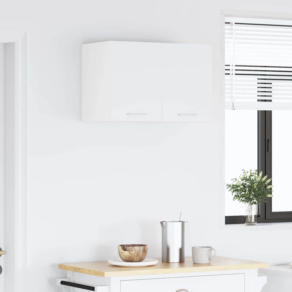 vidaXL Hanging Cabinet 2 pcs White Engineered Wood 4
