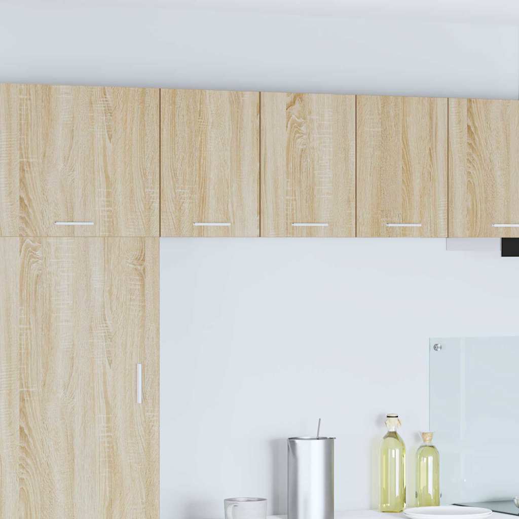 vidaXL Hanging Cabinet 2 pcs Sonoma Oak and White Engineered Wood 1