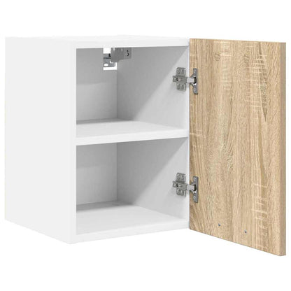 vidaXL Hanging Cabinet 2 pcs Sonoma Oak and White Engineered Wood 5