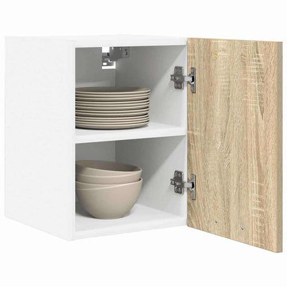 vidaXL Hanging Cabinet 2 pcs Sonoma Oak and White Engineered Wood 3