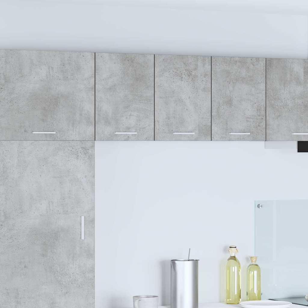 vidaXL Hanging Cabinet 2 pcs Concrete Grey and White Engineered Wood 1