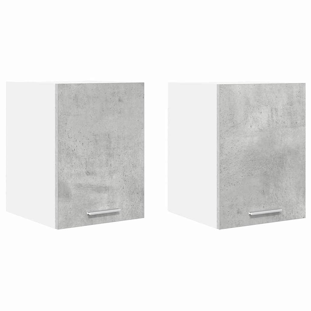 vidaXL Hanging Cabinet 2 pcs Concrete Grey and White Engineered Wood 2