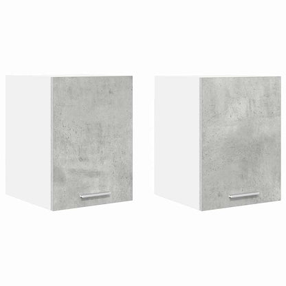 vidaXL Hanging Cabinet 2 pcs Concrete Grey and White Engineered Wood 2