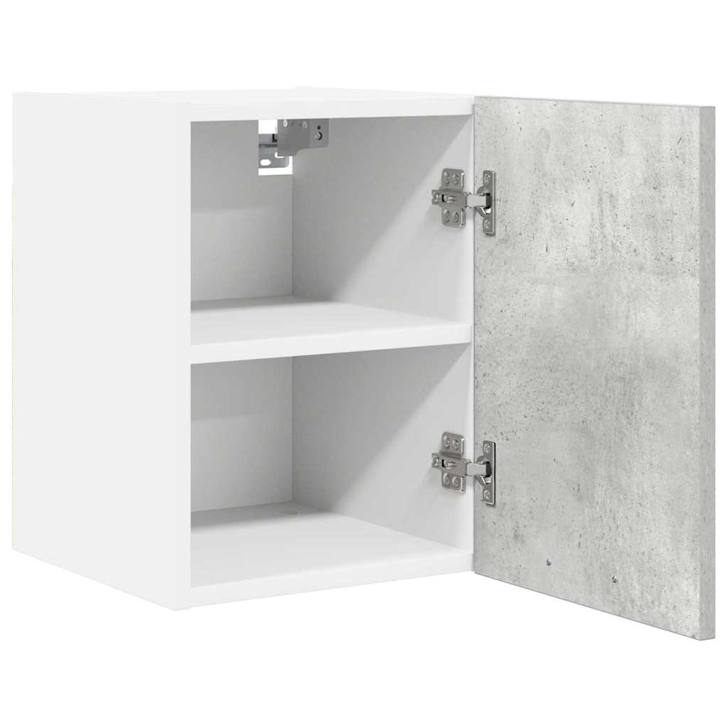 vidaXL Hanging Cabinet 2 pcs Concrete Grey and White Engineered Wood 5