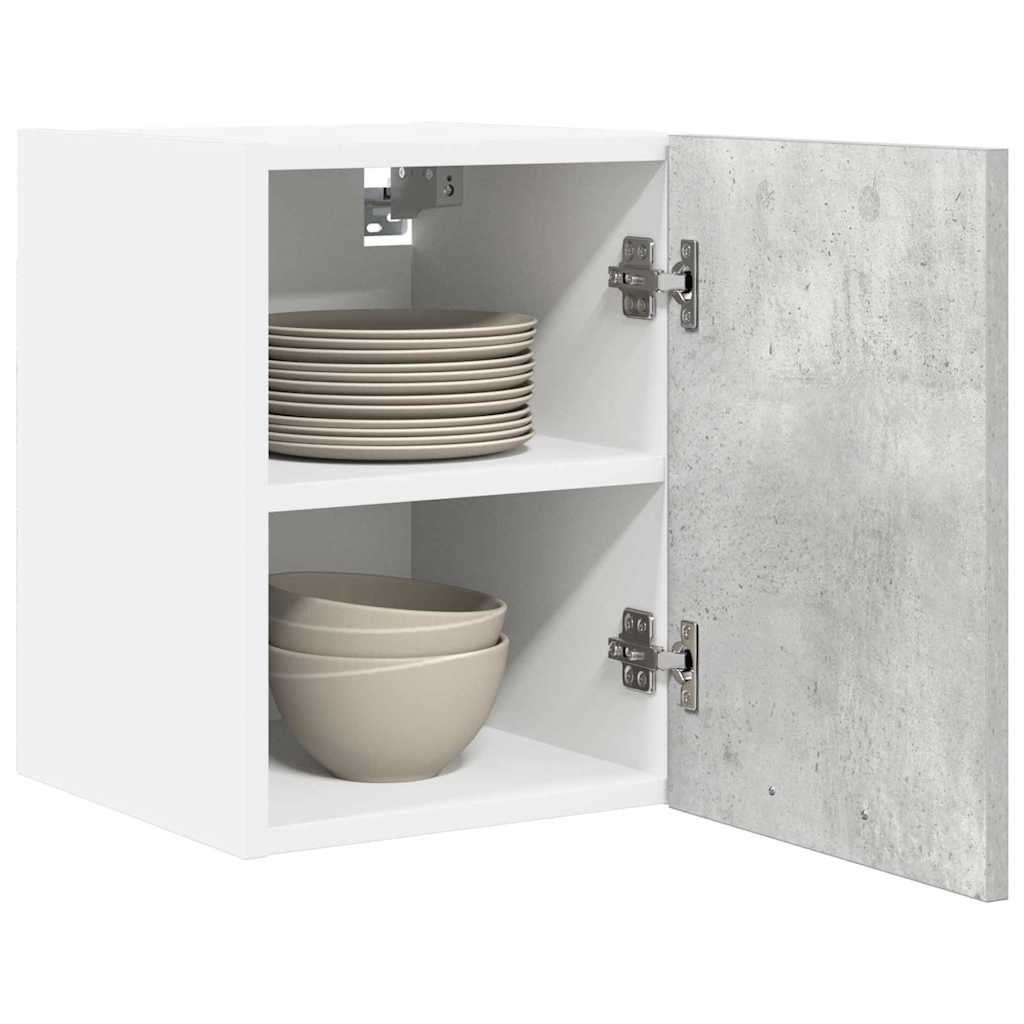 vidaXL Hanging Cabinet 2 pcs Concrete Grey and White Engineered Wood 3