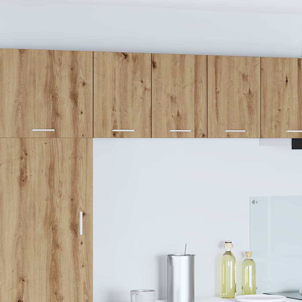 vidaXL Hanging Cabinet 2 pcs Artisan Oak and White Engineered Wood 1
